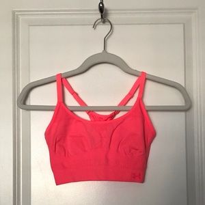 LAST CHANCE - Fluorescent Neon Pink Under Armour Sports Bra